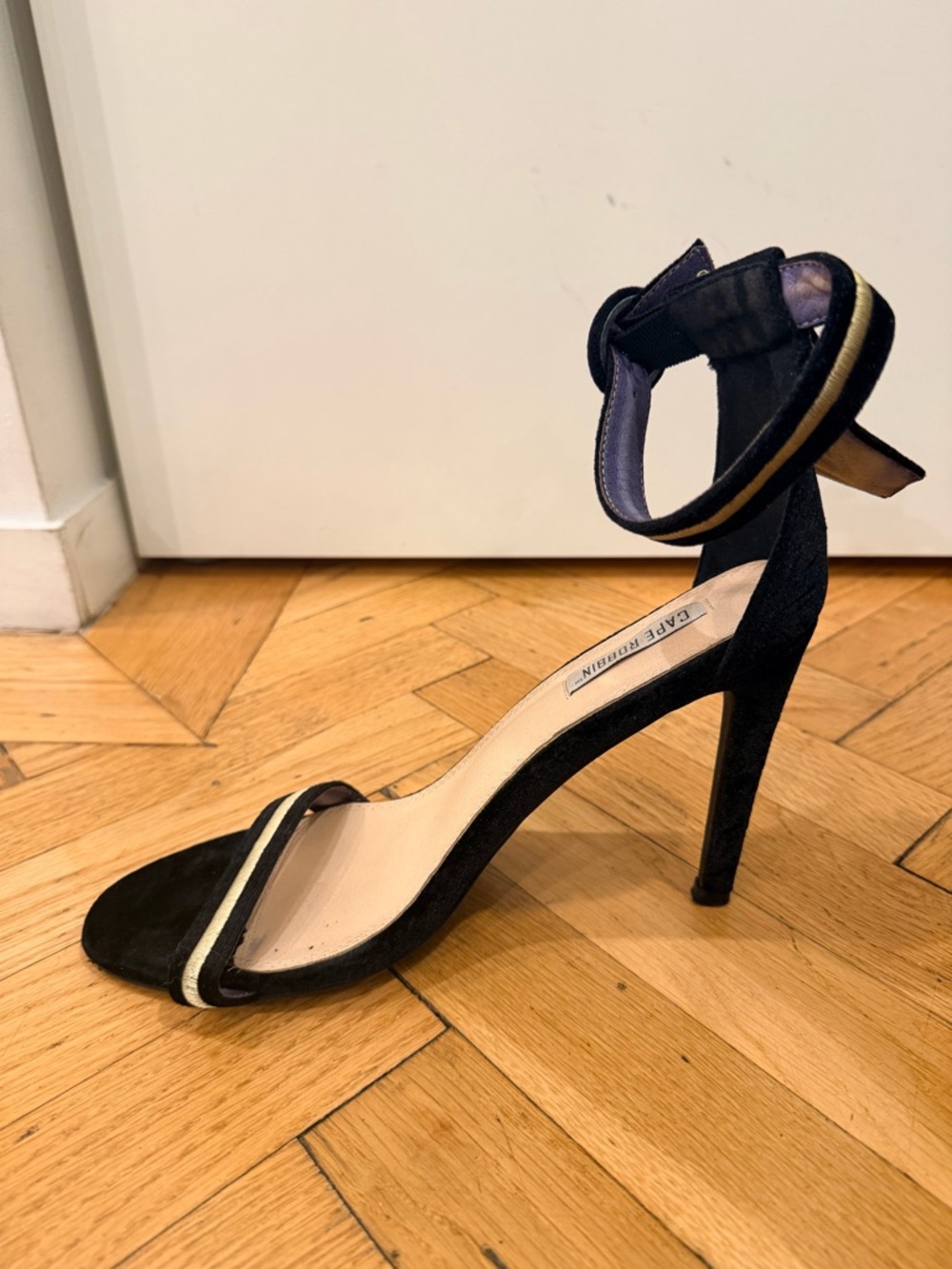 Cape Robbin Black Ankle Strap Heels Size 11 – Bow Detail, 4.5” Heel